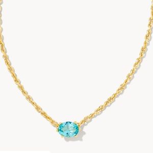 kendra scott cailin gold pendant necklace in aqua